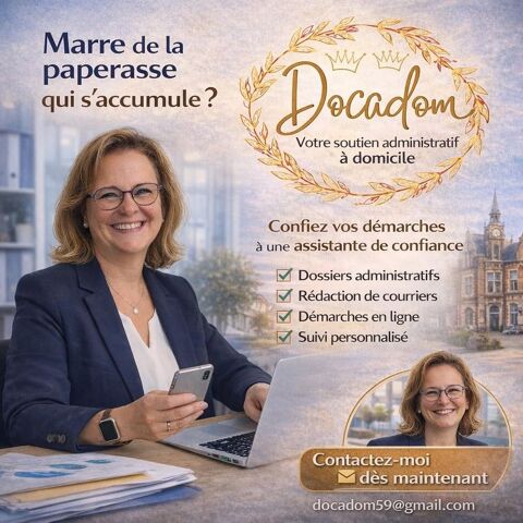 Docadom : aide administrative &agrave; domicile pour particuliers e 0 59310 Orchies