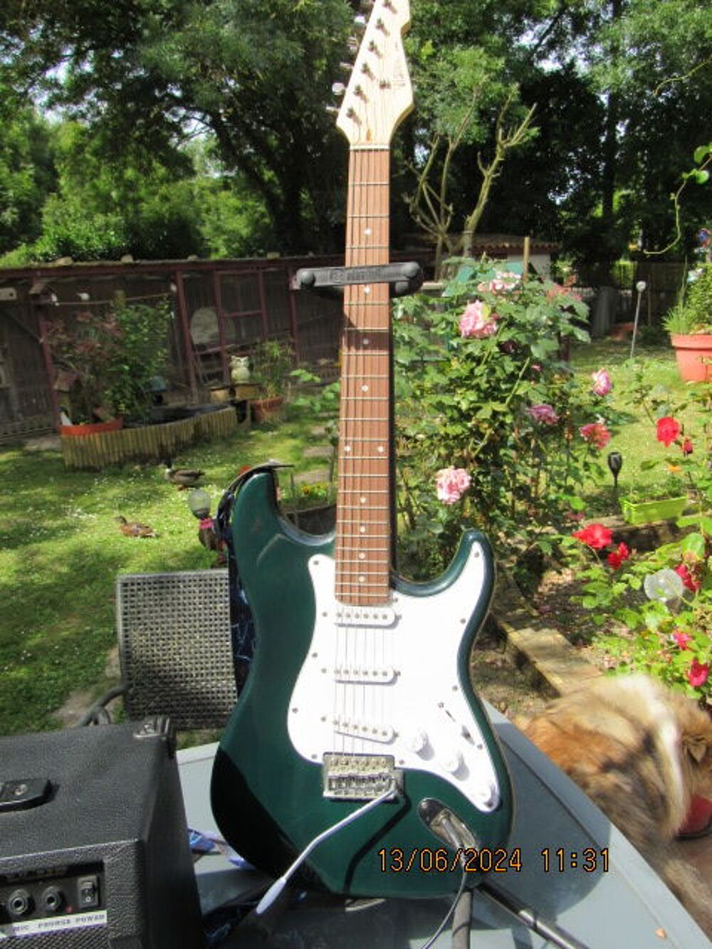 guitare &eacute;lectrique + ampli 25w + pieds Instruments de musique