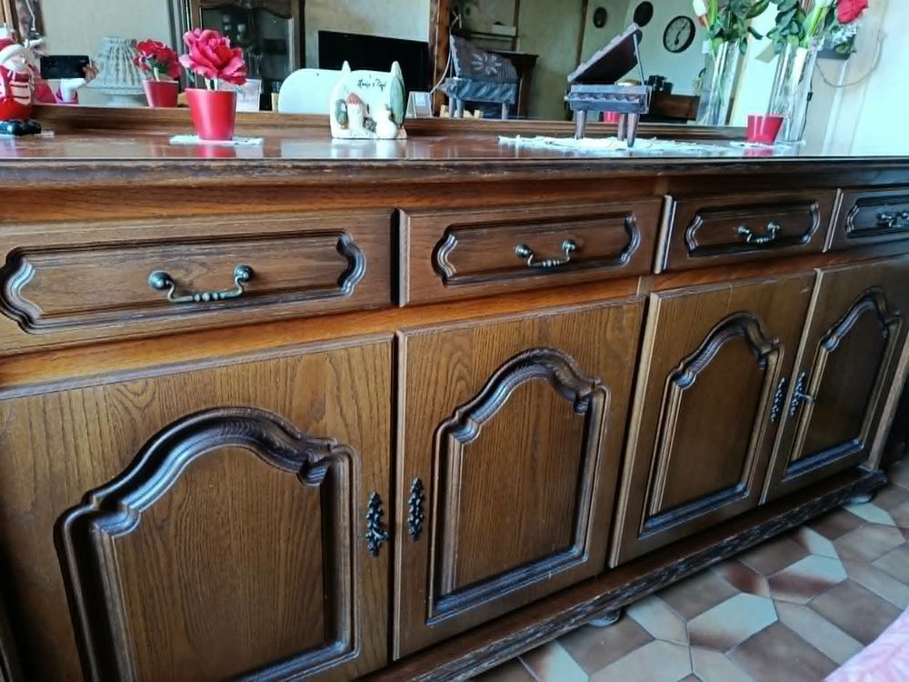 bahut et miroir en Ch&ecirc;ne style louis Philippe Meubles