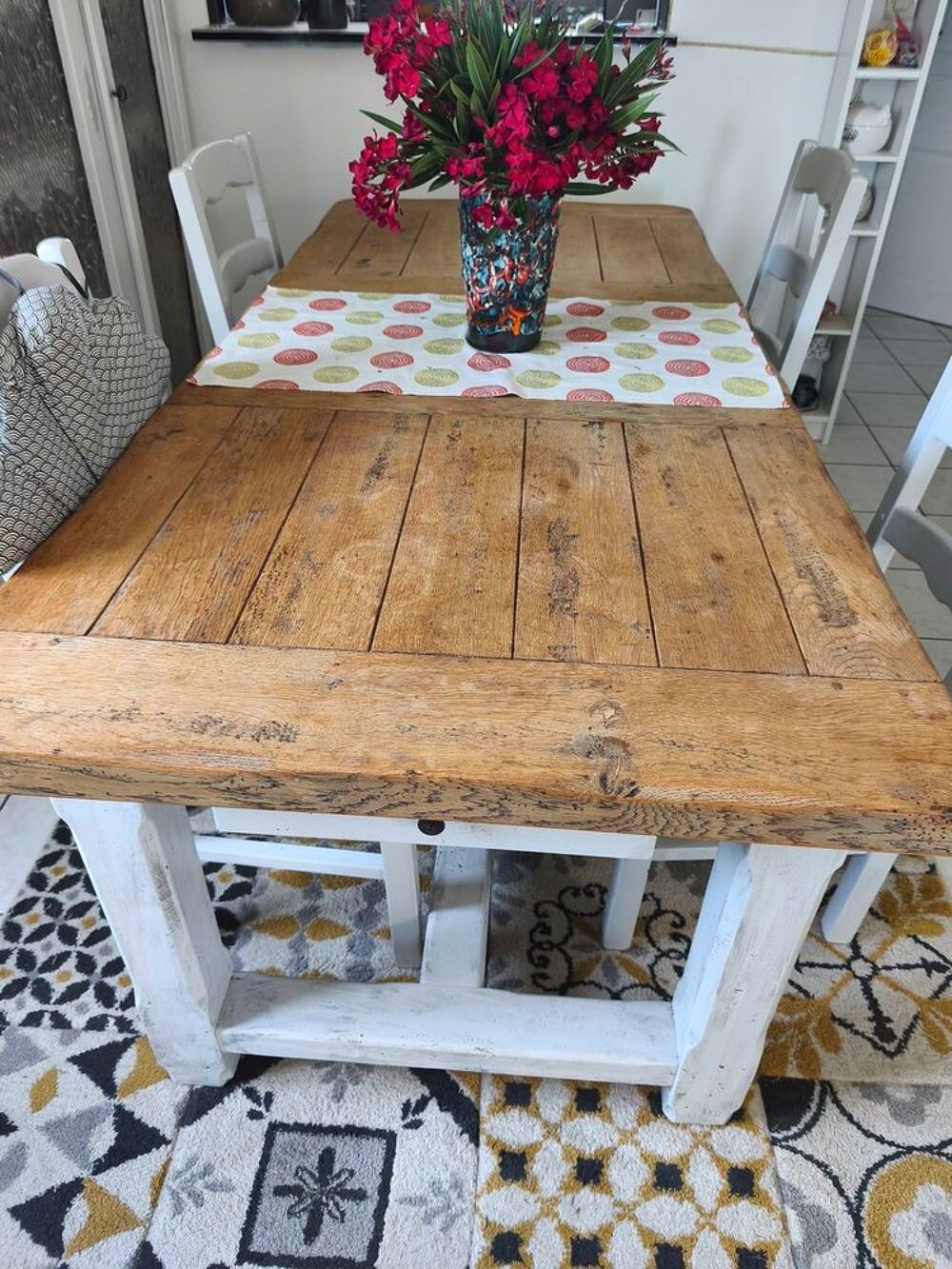 table en ch&ecirc;ne de ferme Meubles