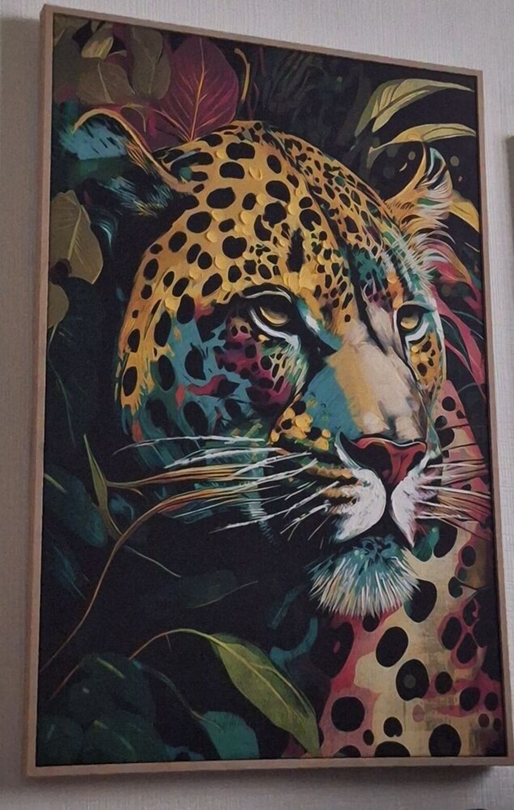 Cadre peinture grand format gu&eacute;pard Décoration