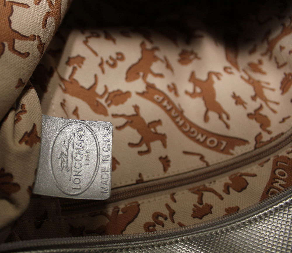 Sac toile et cuir argent LONGCHAMP Maroquinerie