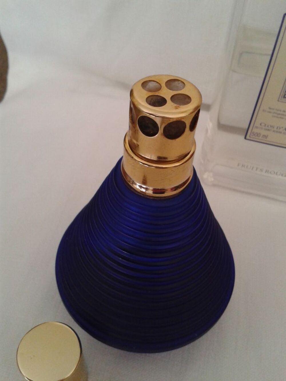 Lampe &agrave; huile neuve en verre avec flacon 500 ml d'huile Décoration