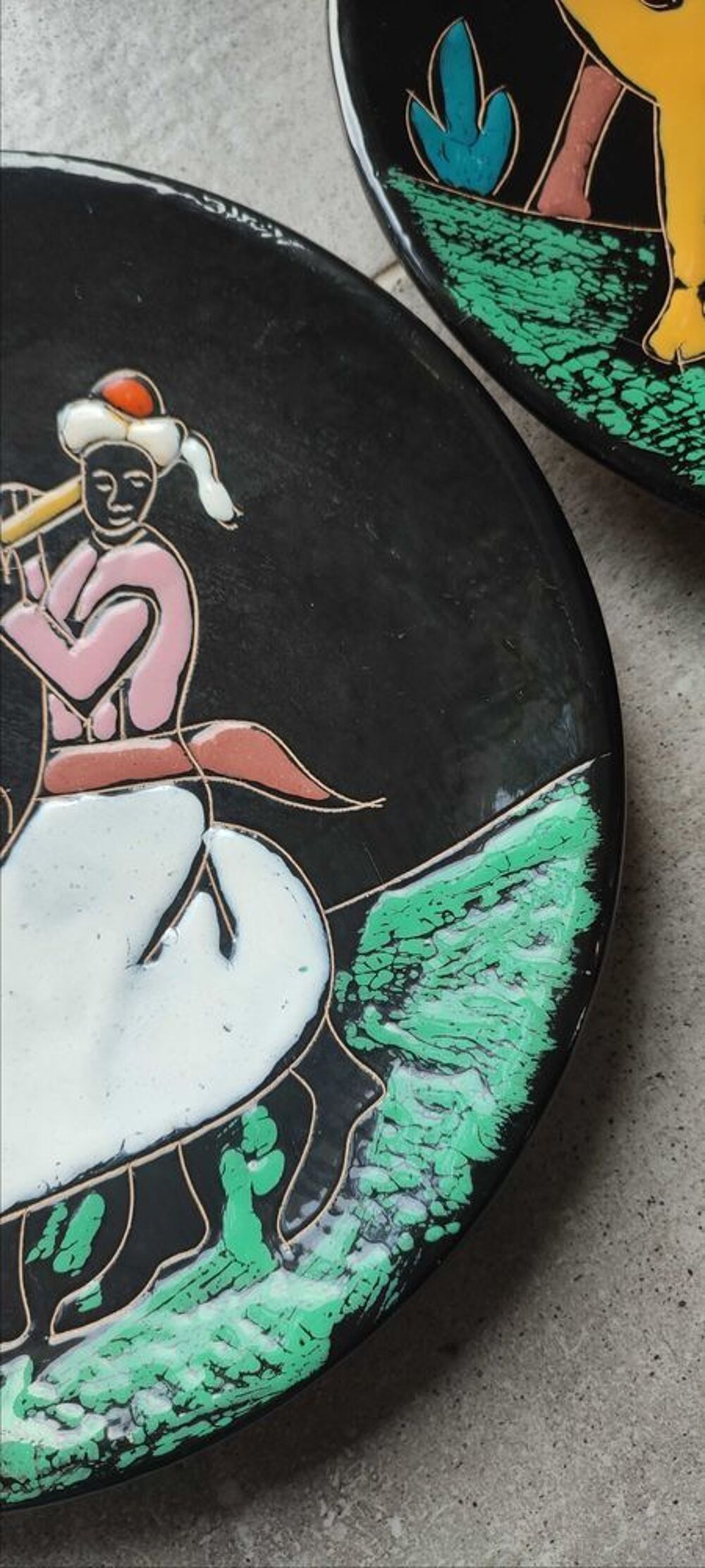 Paire d'assiettes murales vintage Nabeul (Ann&eacute;es 50/60) 