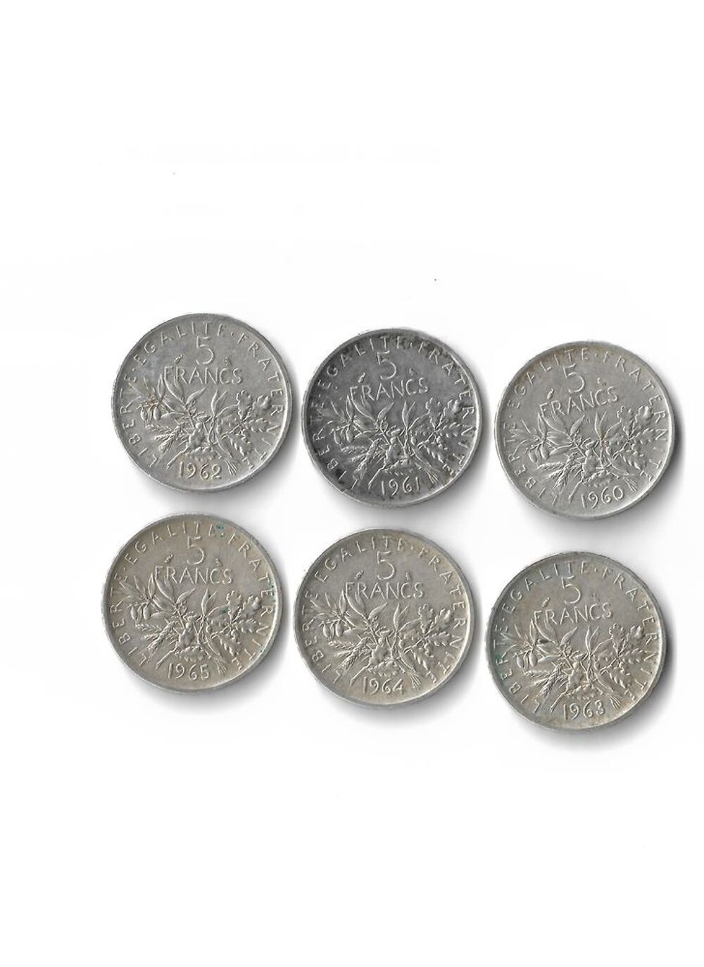5 frs semeuse argent --lot-- 