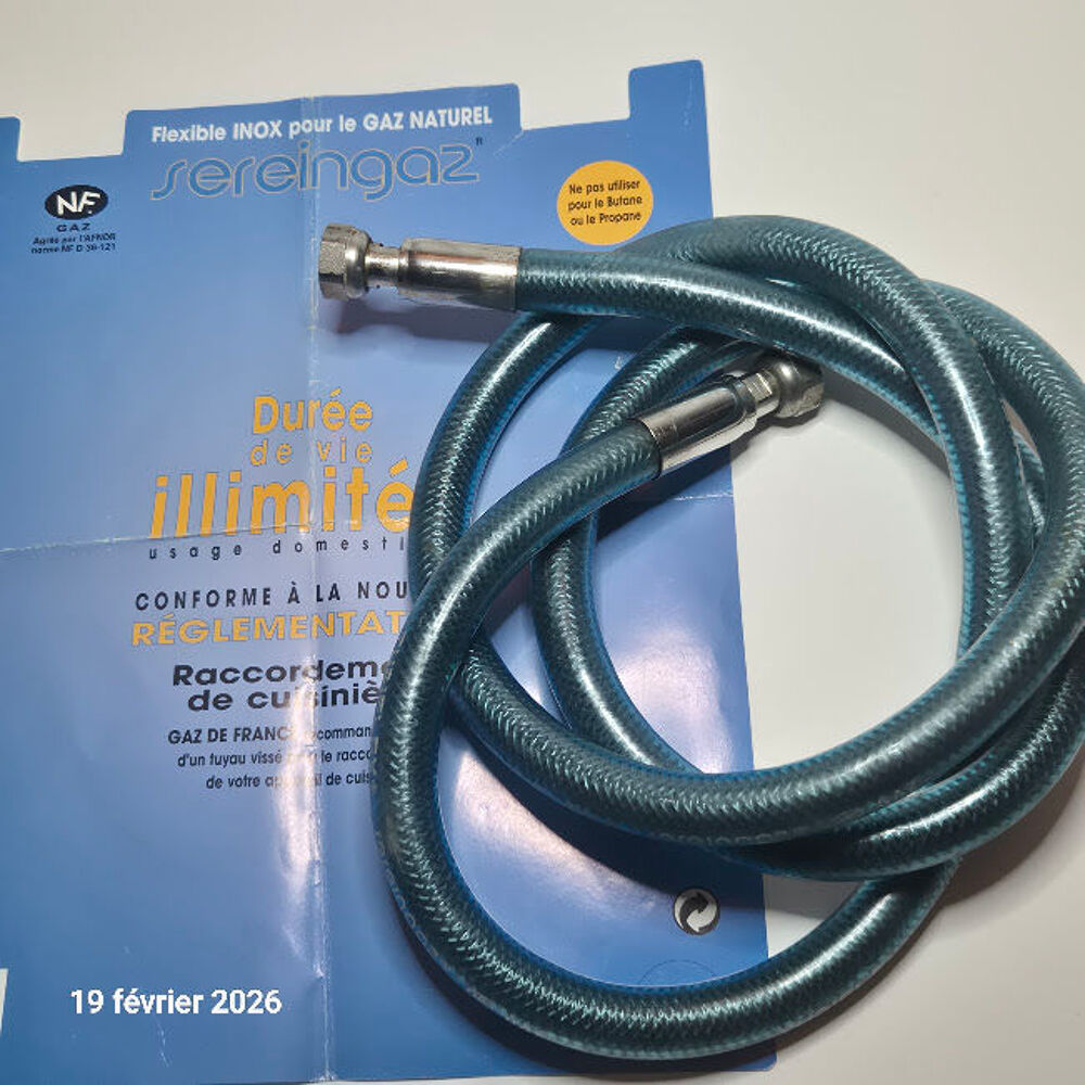 Tuyau flexible inox illimit&eacute; pour gaz naturel , 2 m de long Bricolage