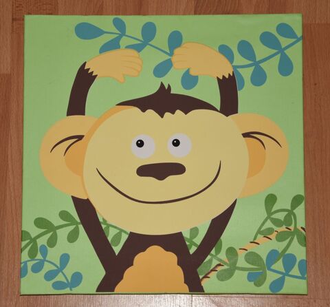 Tableau peint sur toile. Singe. 30 cm x 30 cm. Tr�s bon �tat 20 Gujan-Mestras (33)
