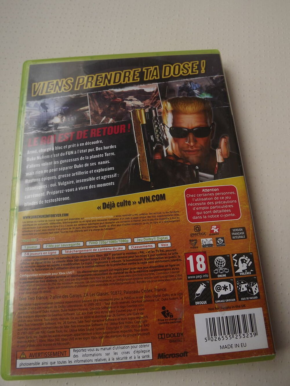 Jeu Xbox Duke 360 Nuken Forever complet Consoles et jeux vidéos