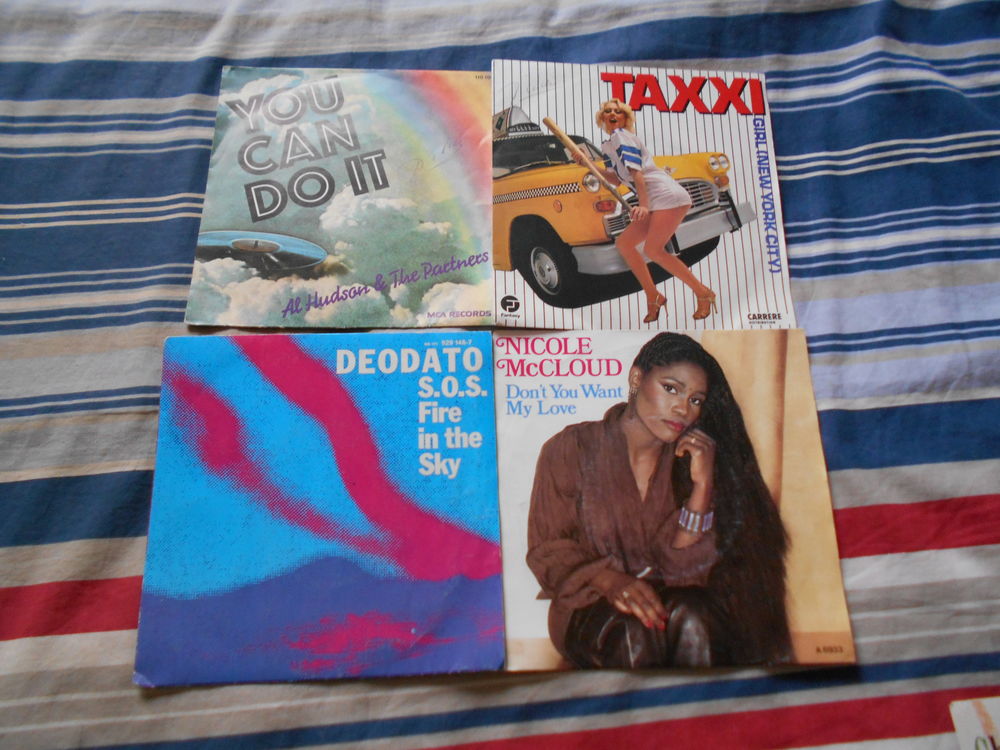 Disques vinyls 45 tours disco ann&eacute;es 80 CD et vinyles