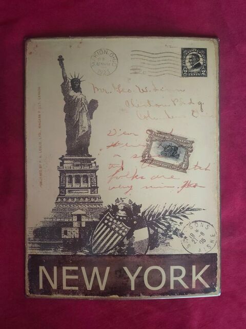 Ancienne plaque en m�tal New York  15 Avermes (03)