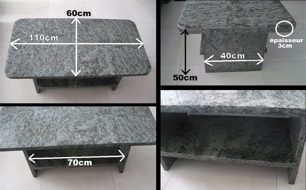 Table basse Multifonction 100% V&eacute;ritable Marbre Meubles