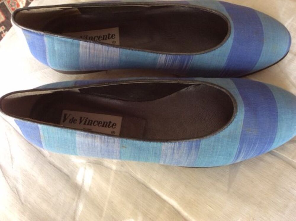 ballerine bleues ray&eacute;es Chaussures