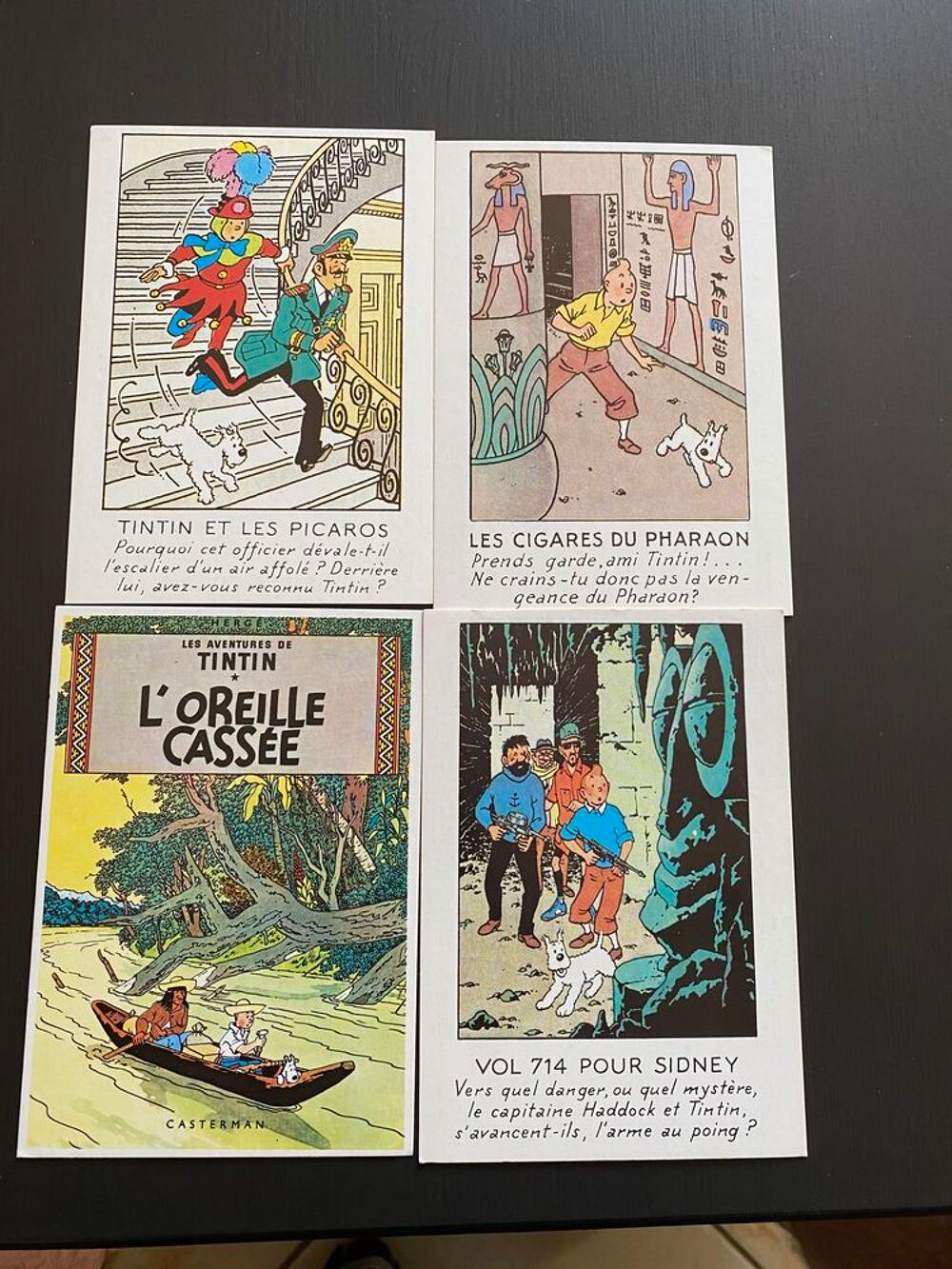 Cartes postales de collection tintin ou lucky lucke 