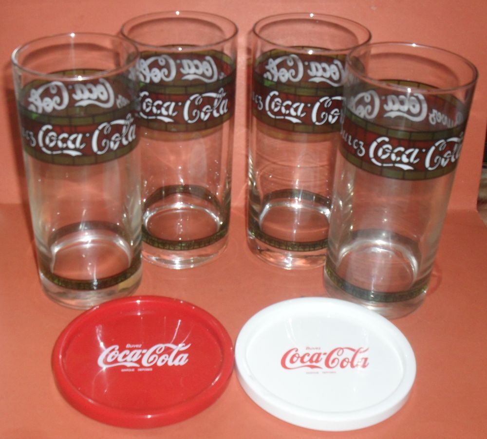 4 verres Coca Cola Vintage et 2 sous verre Cuisine