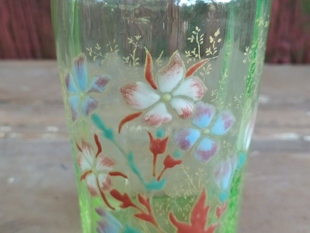 Carafe Ouraline Verre &Eacute;maill&eacute; Legras Art Nouveau 