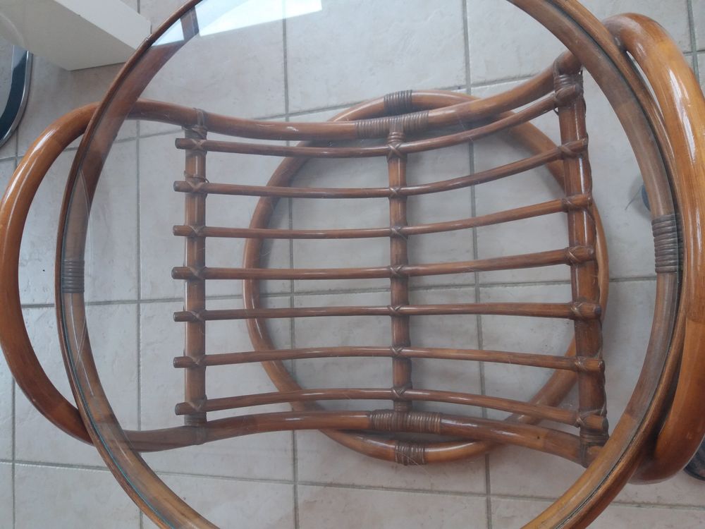 TABLE BASSE DE SALON EN ROTIN SUPER ETAT Meubles