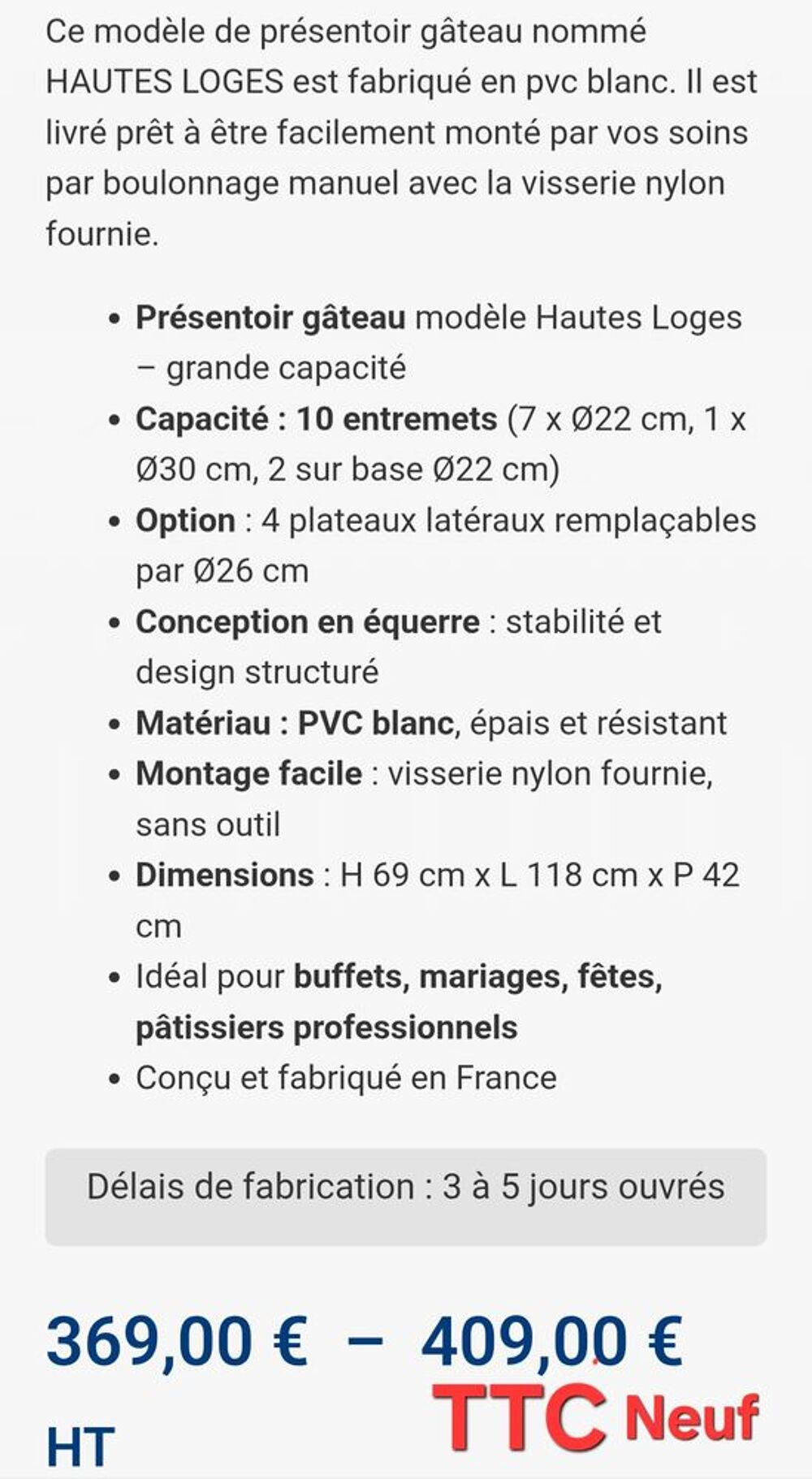 Pr&eacute;sentoir &agrave; g&acirc;teaux Cuisine