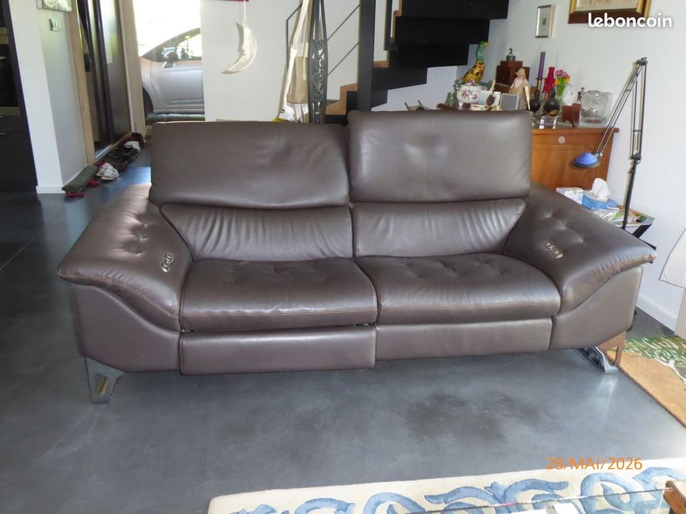 CANAPE CUIR 3 places ROCHE BOBOIS Meubles