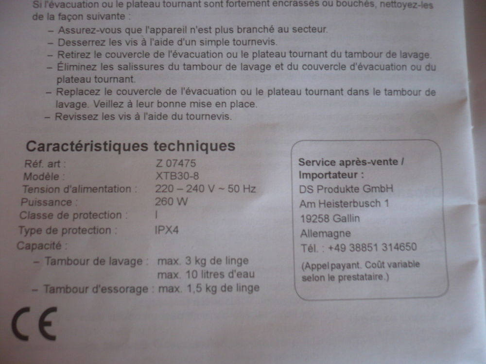 Petite machine &agrave; laver (3kg) Easy max Electroménager