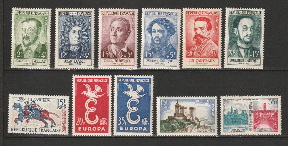 TIMBRES NEUFS** ANNEE 1958 