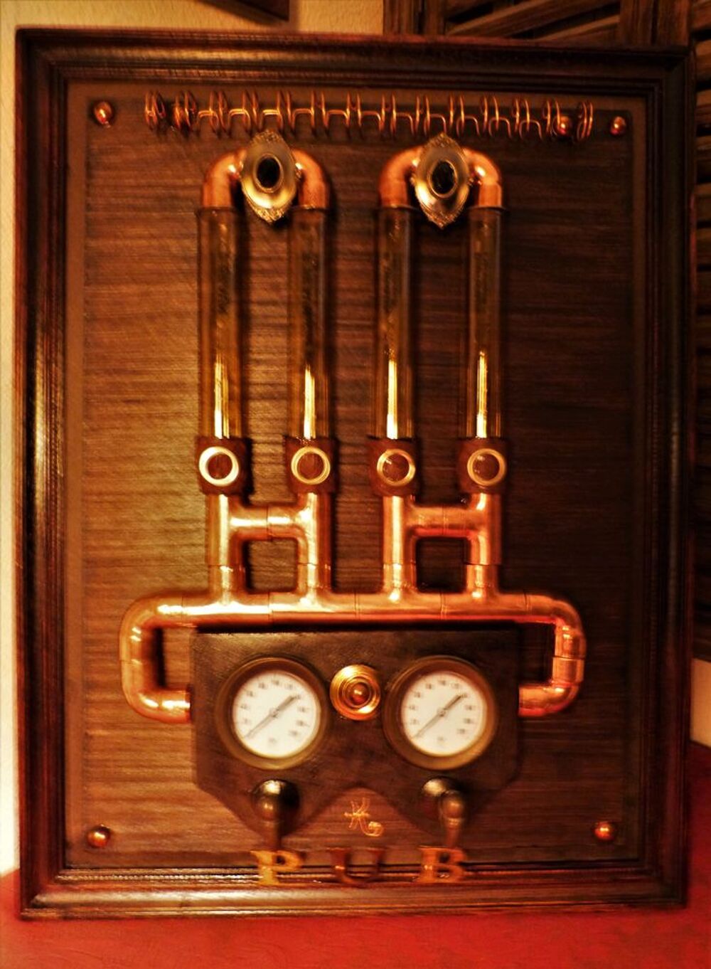 Tableau "DISTILLARIUM PUB XIX" Cr&eacute;a. Steampunk Décoration