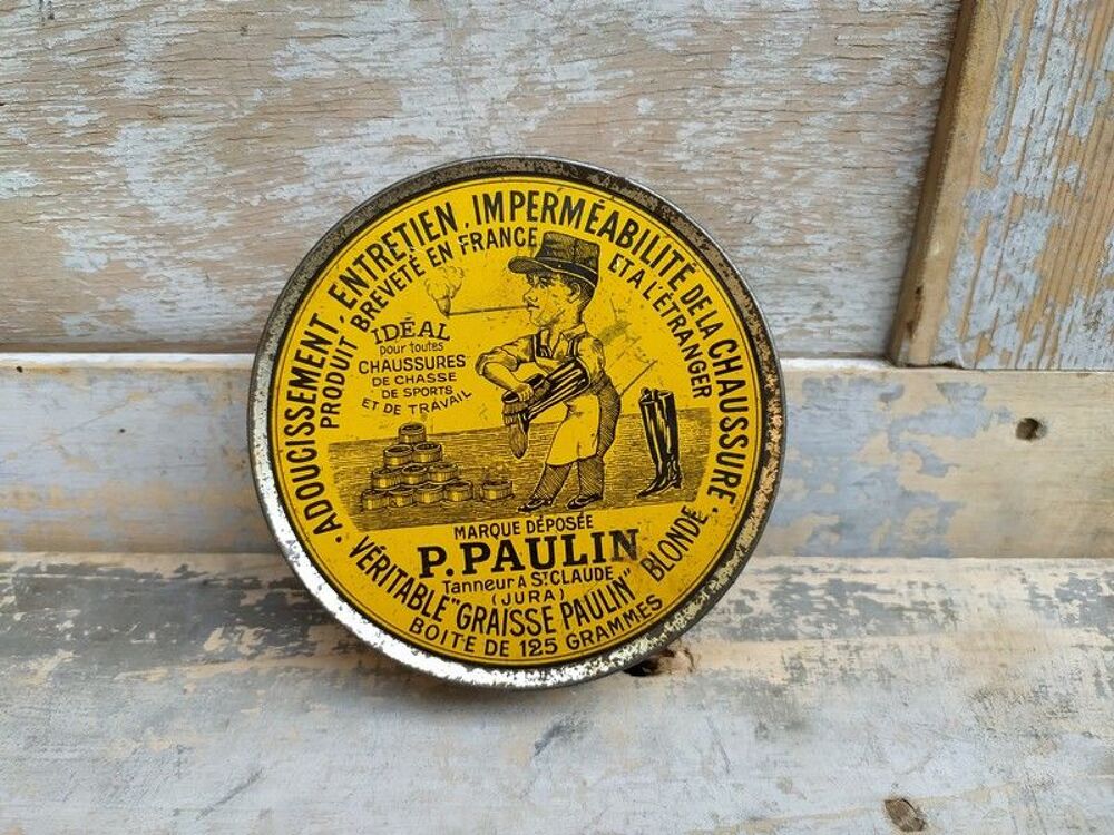 Ancienne Boite Publicitaire Cirage Paulin 125gr 
