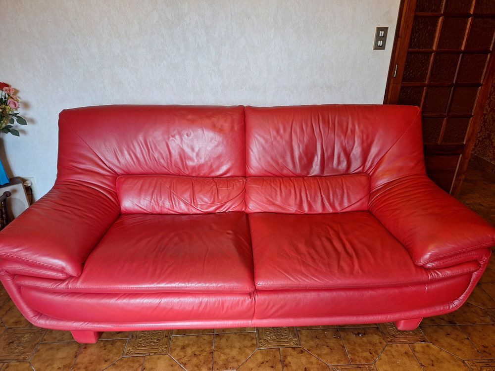 Canap&eacute; en cuir 3pl Meubles