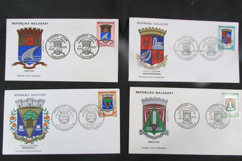 Lot de 4 enveloppes, 1er jour d'mission, Rpoblika Malagasy 12 Montauban (82)
