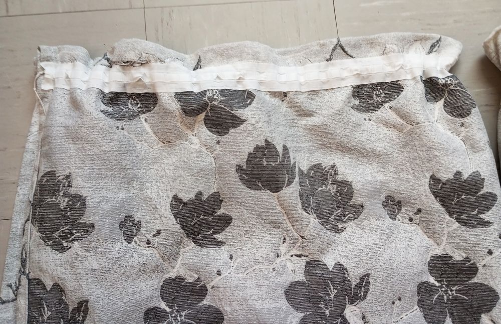 Paire de rideaux &agrave; ruflette toile de coton magnolia Décoration