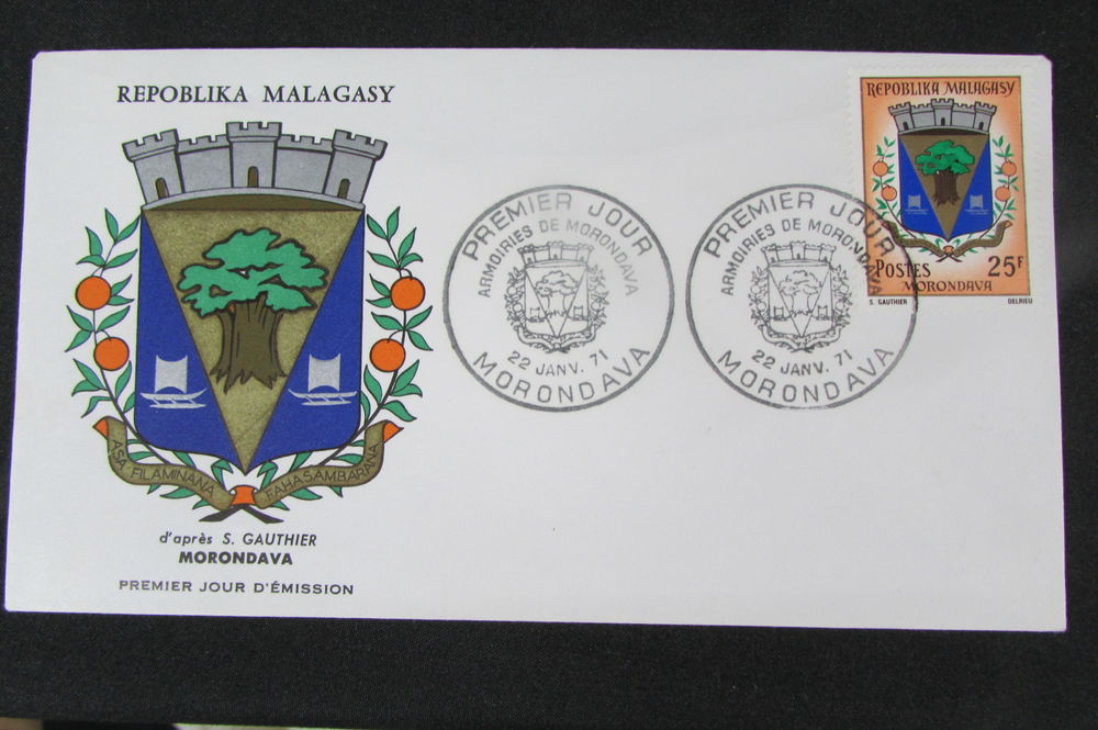 Lot de 4 enveloppes, 1er jour d'&eacute;mission, R&eacute;poblika Malagasy 