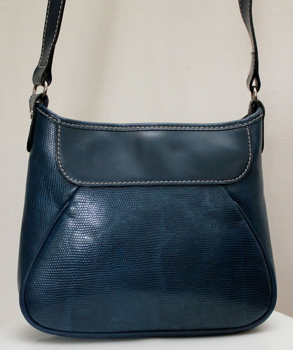 Sac cuir bleu bandouli&egrave;re LANCEL Maroquinerie