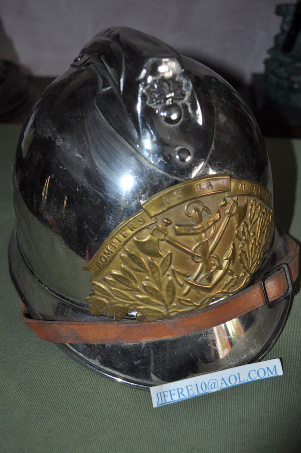 casque de pompier de la Marine mod&eacute;le1933 complet 