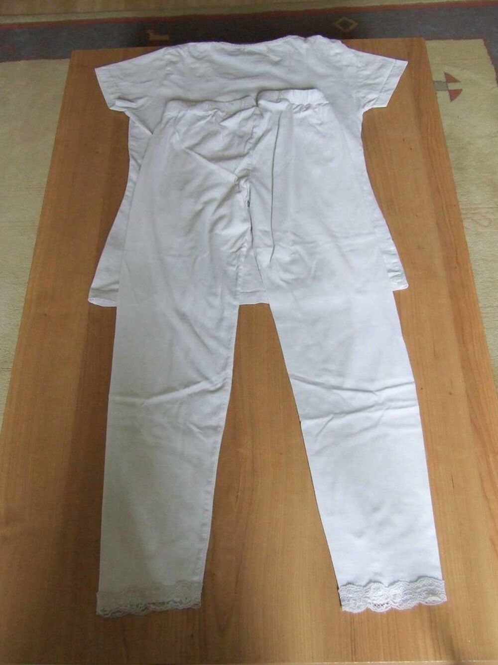 Pyjama 2 pi&egrave;ces, Blanc, Femme, T. 2 (38) Vêtements