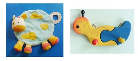 panier biberons / bavoirs / doudou / patère en bois 1 Perceneige (89)