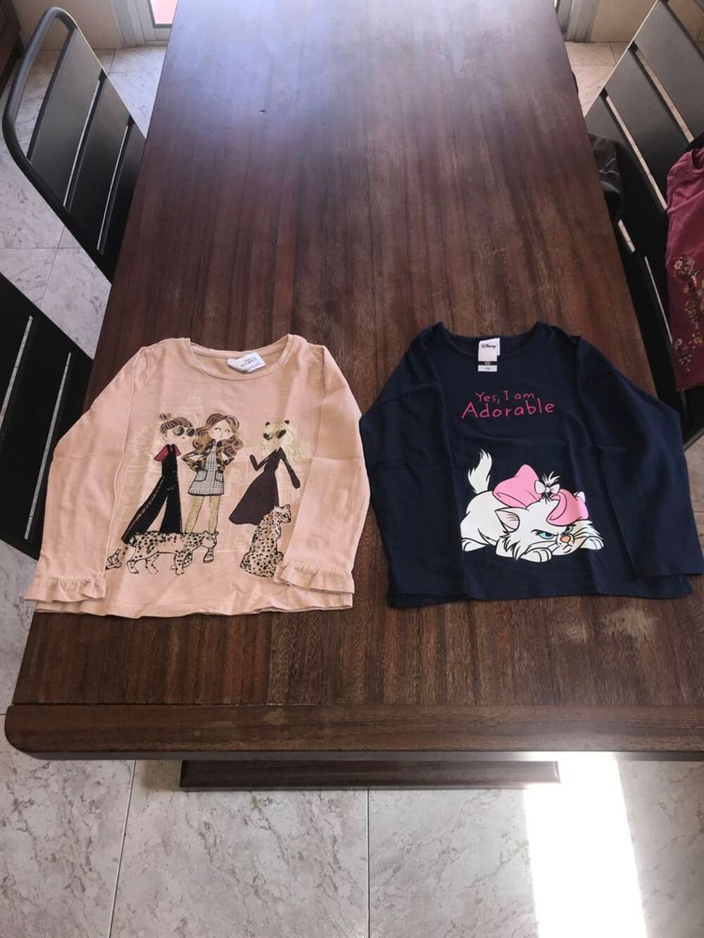 Lot de 2 tee shirts enfant fille " C&amp;A " V�tements enfants