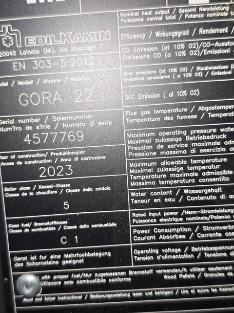 Chaudière à Pellets. État neuf 2024. Serley (71)