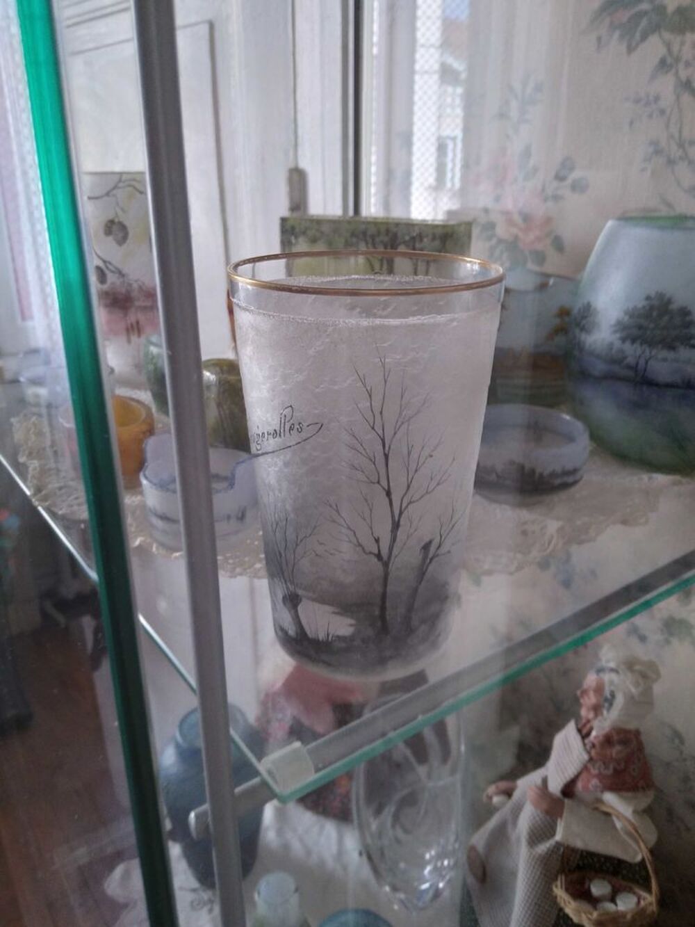 DUFOUR DAUM Nancy GIVRE authentique et d&eacute;gag&eacute; &agrave; l'acide art nouveau 1890-1910 en parfait &eacute;tat 