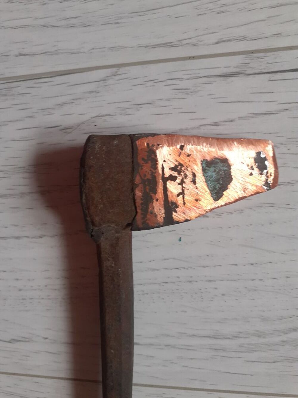 ANCIEN FER A SOUDER LE ZING EMBOUT CUIVRE Longueur 44cm Bricolage