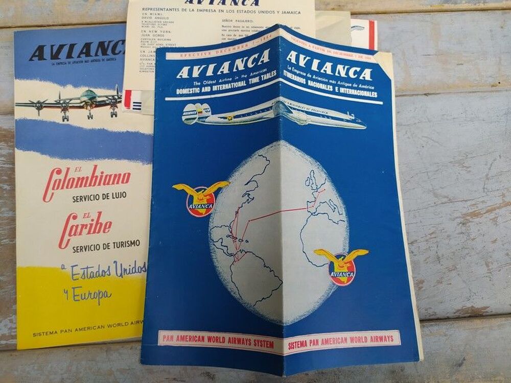 Publicit&eacute; Avianca Carpeta de Vuelo Colombia America Airline 