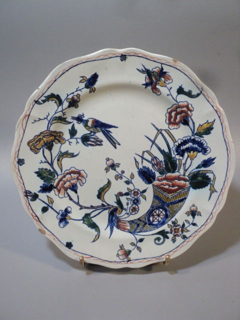 Ancienne Assiette Fa�ence de Gien Corne d'Abondance XIX�me 15 Loches (37)