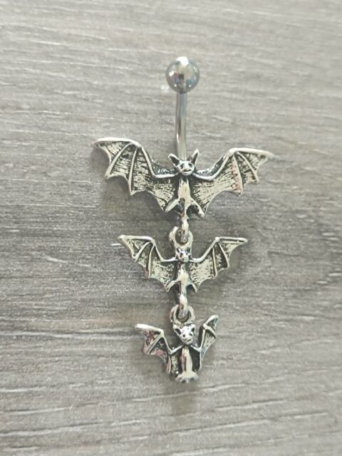 Piercing nombril chauve souris triple pendentif anneau aile Beauvais (60)
