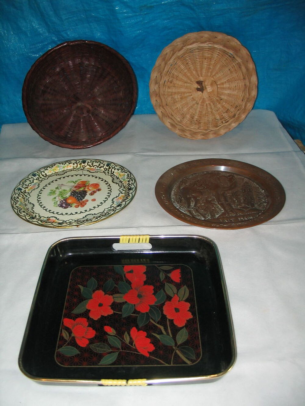 Lot de plateaux et paniers Décoration