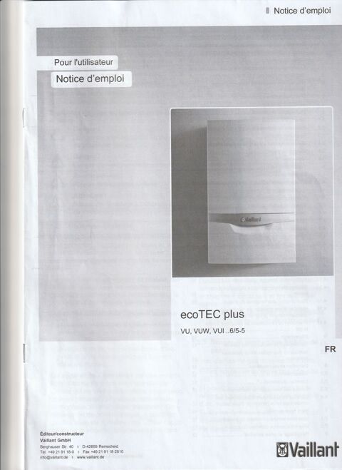 chaudire  gaz de marque VAILLANT ,type eco TECH plus 1500 Castres (81)