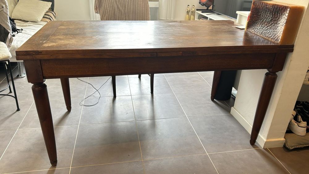 Table fin '800 en ch&ecirc;ne avec extension Meubles