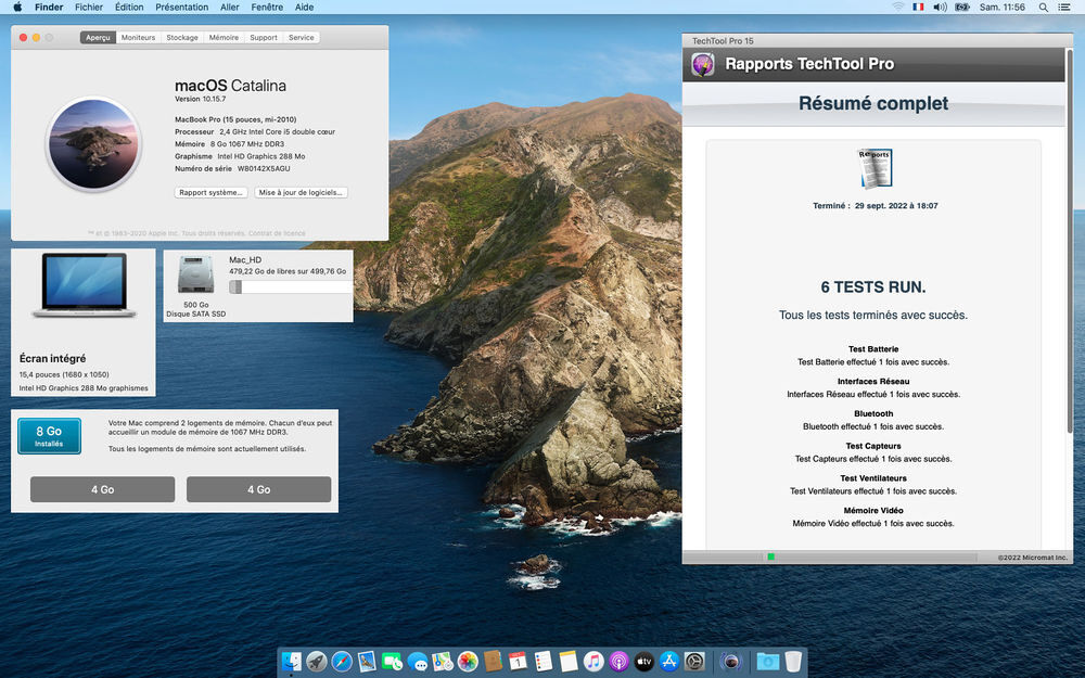 Apple MacBook Pro 15&quot; A1286 Intel Core i5 2.4 GHz RAM 8Go Matriel informatique