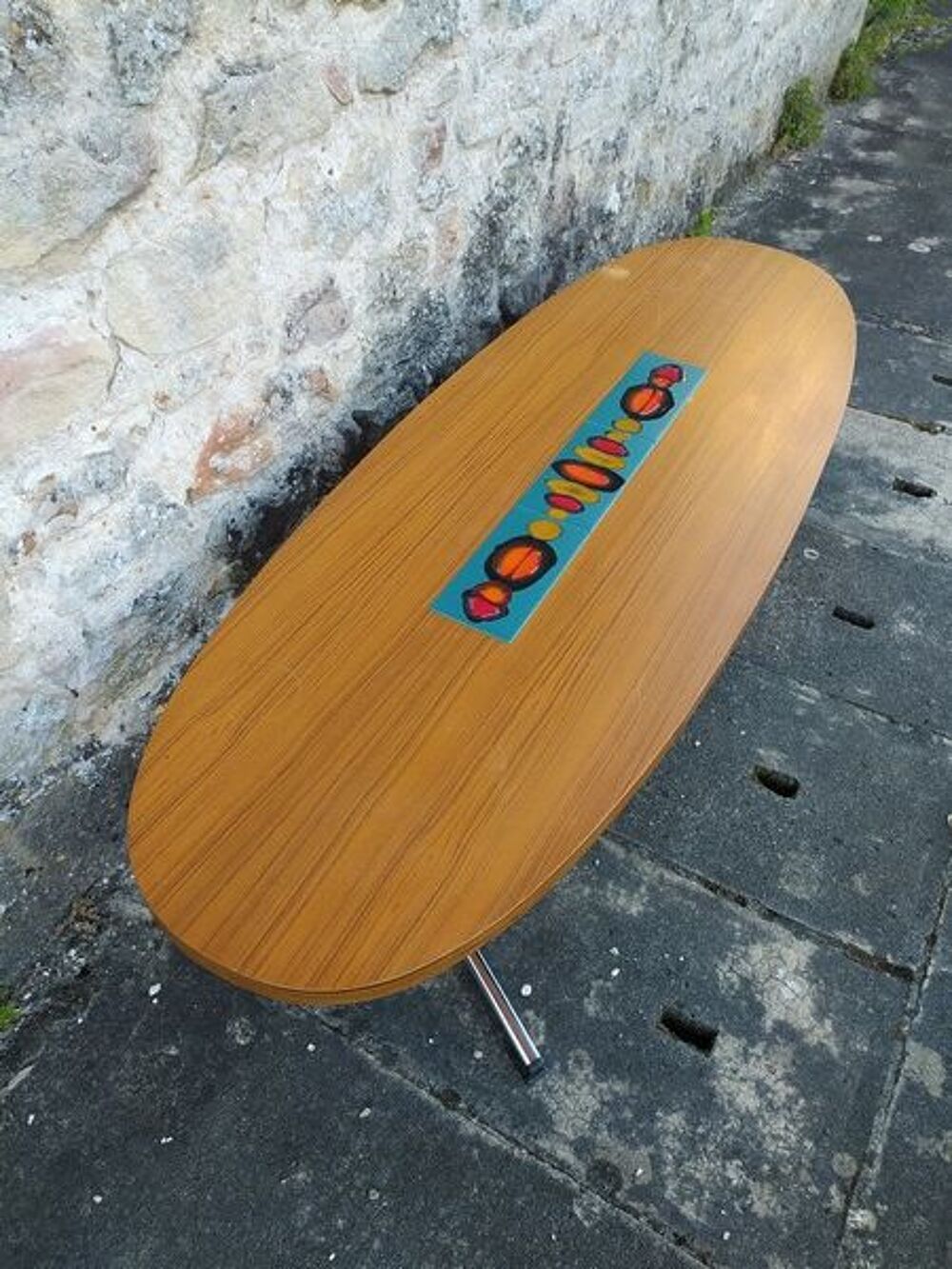 Table Basse Ovale Vintage Carreaux C&eacute;ramique Meubles