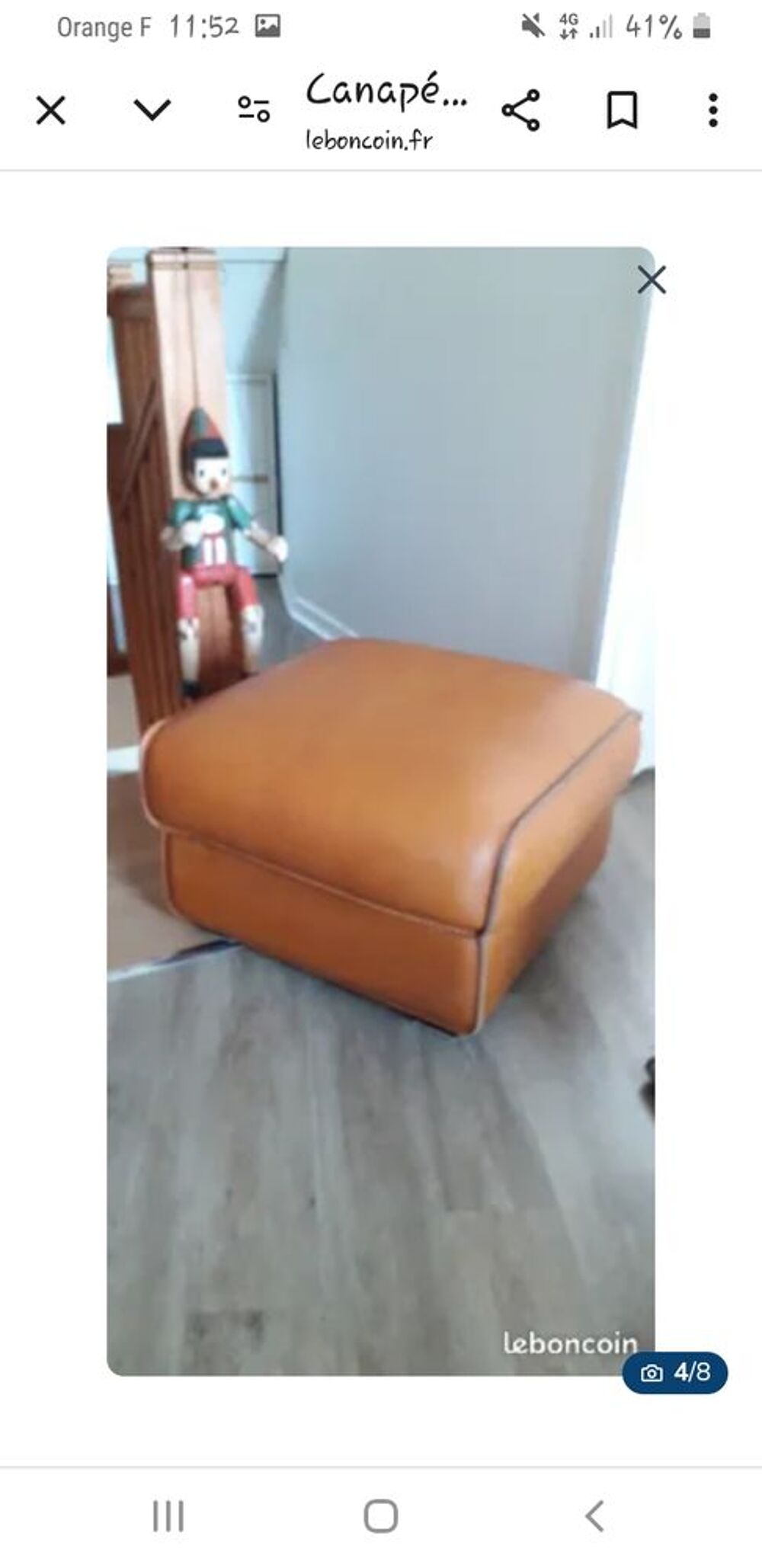Canap&eacute; cuir 3 places rochebobois Meubles