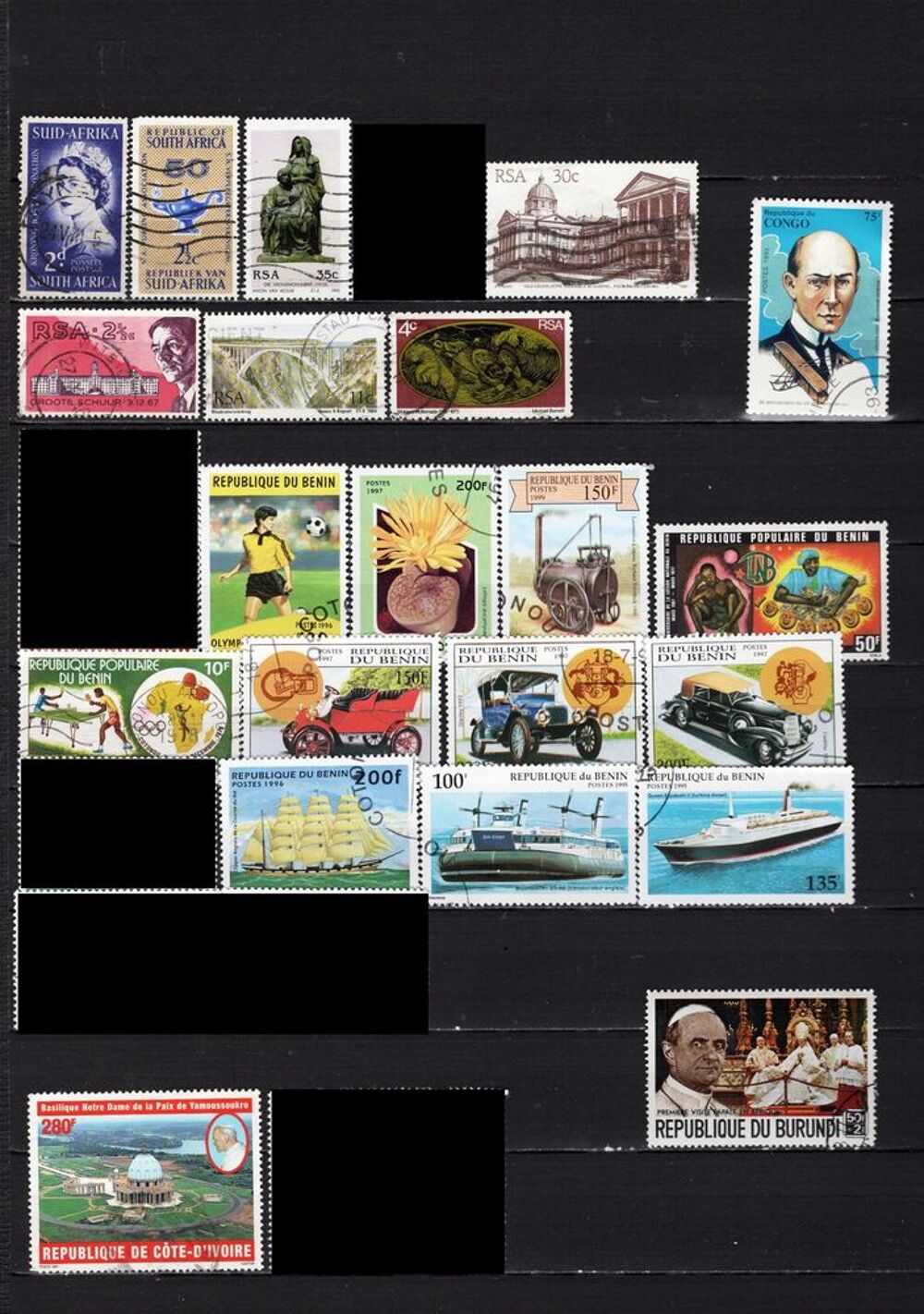 lot de 69 timbres d'AFRIQUE 