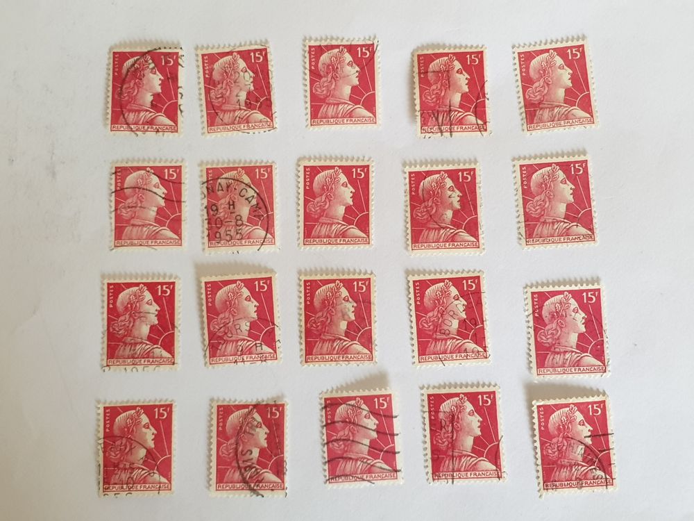 Timbre france Marianne de Muller 15 f 1955- lot 0.80 euro ou 