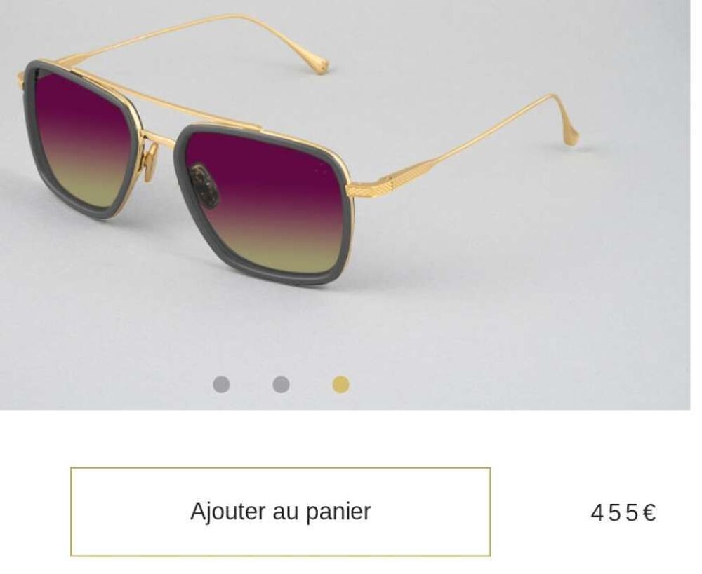 Lunettes luxe plaque et or 24 k Iron Paris/ bali Bijoux et montres